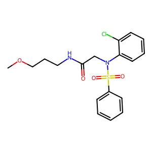 2-[N-(benzenesulfonyl)-2-chloroanilino]-N-(3-methoxypropyl)acetamide structure