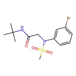 2-(3-bromo-N-methylsulfonylanilino)-N-tert-butylacetamide structure