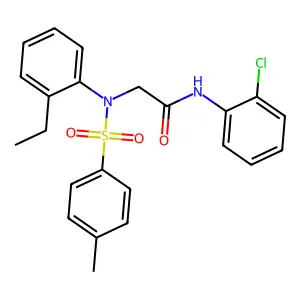 N-(2-chlorophenyl)-2-(2-ethyl-N-(4-methylphenyl)sulfonylanilino)acetamide structure