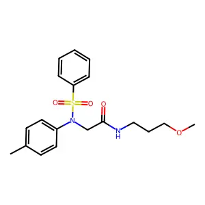 2-[N-(benzenesulfonyl)-4-methylanilino]-N-(3-methoxypropyl)acetamide structure
