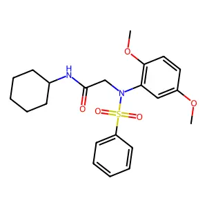 2-[N-(benzenesulfonyl)-2,5-dimethoxyanilino]-N-cyclohexylacetamide structure