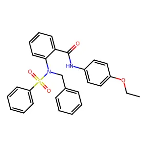 2-[benzenesulfonyl(benzyl)amino]-N-(4-ethoxyphenyl)benzamide structure