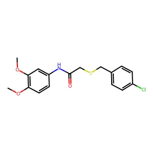 2-[(4-chlorobenzyl)sulfanyl]-N-(3,4-dimethoxyphenyl)acetamide structure