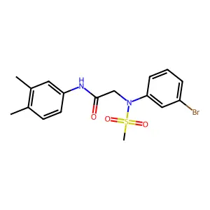 2-(3-bromo-N-methylsulfonylanilino)-N-(3,4-dimethylphenyl)acetamide structure