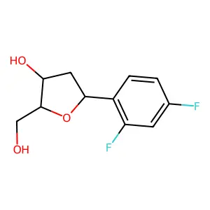 1,4-Anhydro-2-deoxy-1-C-(2,4-difluorophenyl)-D-erythro-pentitol, (1R)- structure