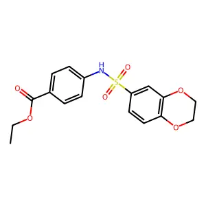 Ethyl 4-[(2,3-dihydro-1,4-benzodioxin-6-ylsulfonyl)amino]benzoate structure