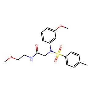 N-(2-methoxyethyl)-2-(3-methoxy-N-(4-methylphenyl)sulfonylanilino)acetamide structure