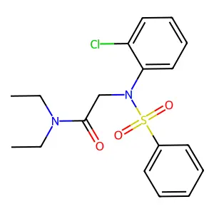 2-[N-(benzenesulfonyl)-2-chloroanilino]-N,N-diethylacetamide structure