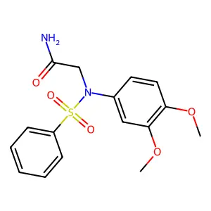 2-[N-(benzenesulfonyl)-3,4-dimethoxyanilino]acetamide structure