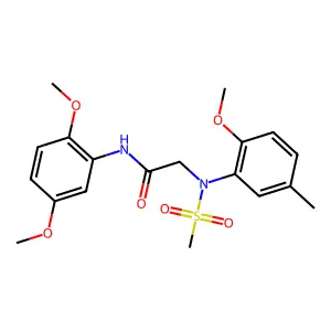 N-(2,5-dimethoxyphenyl)-2-(2-methoxy-5-methyl-N-methylsulfonylanilino)acetamide structure