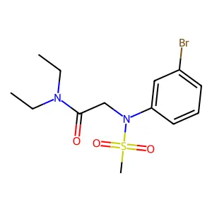 2-(3-bromo-N-methylsulfonylanilino)-N,N-diethylacetamide structure