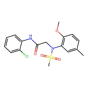 N-(2-chlorophenyl)-2-(2-methoxy-5-methyl-N-methylsulfonylanilino)acetamide structure
