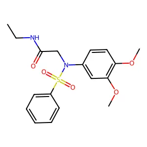 2-[N-(benzenesulfonyl)-3,4-dimethoxyanilino]-N-ethylacetamide structure