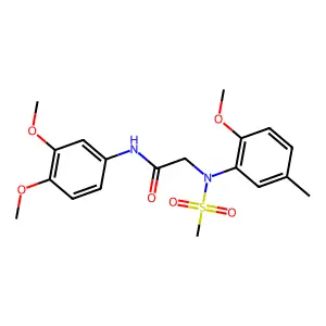 N-(3,4-dimethoxyphenyl)-2-(2-methoxy-5-methyl-N-methylsulfonylanilino)acetamide structure