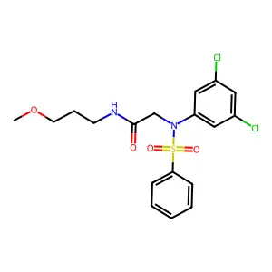 2-[N-(benzenesulfonyl)-3,5-dichloroanilino]-N-(3-methoxypropyl)acetamide structure