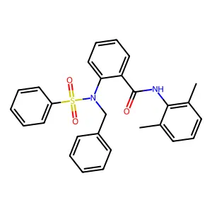 2-[benzyl(phenylsulfonyl)amino]-N-(2,6-dimethylphenyl)benzamide structure