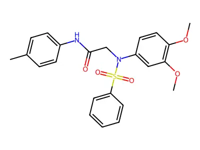 2-[N-(benzenesulfonyl)-3,4-dimethoxyanilino]-N-(4-methylphenyl)acetamide structure