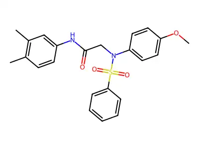 2-[N-(benzenesulfonyl)-4-methoxyanilino]-N-(3,4-dimethylphenyl)acetamide structure