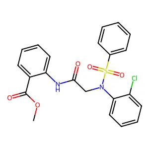 Methyl 2-({[2-chloro(phenylsulfonyl)anilino]acetyl}amino)benzoate structure