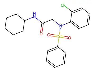 2-[(2-Chlorophenyl)(phenylsulfonyl)amino]-N-cyclohexylacetamide structure