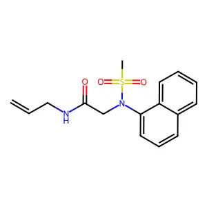 2-[methylsulfonyl(naphthalen-1-yl)amino]-N-prop-2-enylacetamide structure