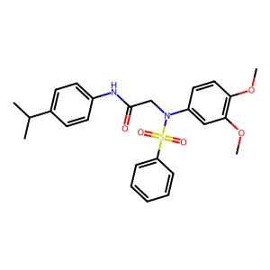 2-[N-(benzenesulfonyl)-3,4-dimethoxyanilino]-N-(4-propan-2-ylphenyl)acetamide structure