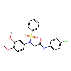 2-[N-(benzenesulfonyl)-3,4-dimethoxyanilino]-N-(4-chlorophenyl)acetamide structure