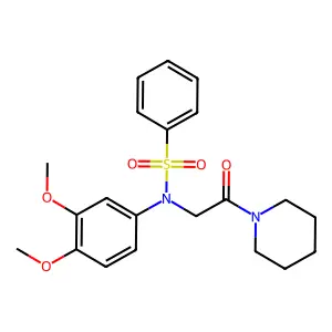N-(3,4-dimethoxyphenyl)-N-(2-oxo-2-piperidin-1-ylethyl)benzenesulfonamide structure
