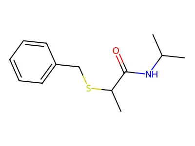 2-benzylsulfanyl-N-propan-2-ylpropanamide structure