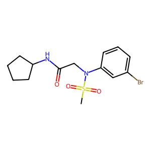 2-(3-bromo-N-methylsulfonylanilino)-N-cyclopentylacetamide structure