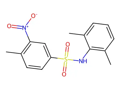 N-(2,6-dimethylphenyl)-4-methyl-3-nitrobenzenesulfonamide structure