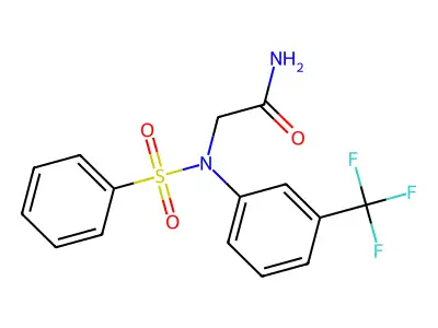 2-[N-(benzenesulfonyl)-3-(trifluoromethyl)anilino]acetamide structure