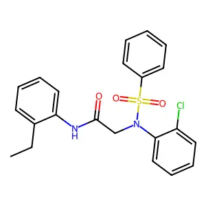 2-[N-(benzenesulfonyl)-2-chloroanilino]-N-(2-ethylphenyl)acetamide structure