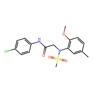 N-(4-chlorophenyl)-2-(2-methoxy-5-methyl-N-methylsulfonylanilino)acetamide structure