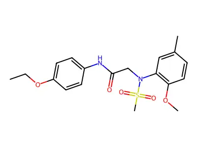 N-(4-ethoxyphenyl)-2-(2-methoxy-5-methyl-N-methylsulfonylanilino)acetamide structure