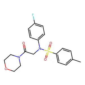 N-(4-fluorophenyl)-4-methyl-N-(2-morpholin-4-yl-2-oxoethyl)benzenesulfonamide structure