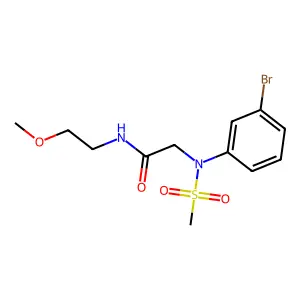 2-(3-bromo-N-methylsulfonylanilino)-N-(2-methoxyethyl)acetamide structure