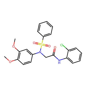 2-[N-(benzenesulfonyl)-3,4-dimethoxyanilino]-N-(2-chlorophenyl)acetamide structure