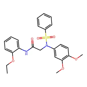 2-[N-(benzenesulfonyl)-3,4-dimethoxyanilino]-N-(2-ethoxyphenyl)acetamide structure