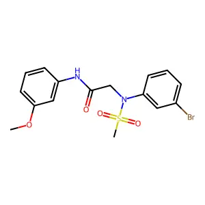 2-(3-bromo-N-methylsulfonylanilino)-N-(3-methoxyphenyl)acetamide structure