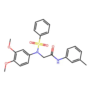2-[N-(benzenesulfonyl)-3,4-dimethoxyanilino]-N-(3-methylphenyl)acetamide structure