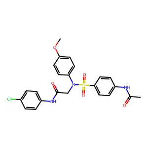 2-(N-(4-acetamidophenyl)sulfonyl-4-methoxyanilino)-N-(4-chlorophenyl)acetamide structure