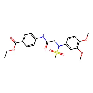 Ethyl 4-({[3,4-dimethoxy(methylsulfonyl)anilino]acetyl}amino)benzoate structure