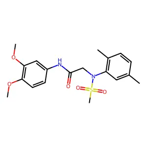 N-(3,4-dimethoxyphenyl)-2-(2,5-dimethyl-N-methylsulfonylanilino)acetamide structure