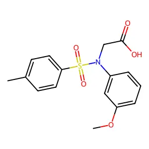 N-(3-methoxyphenyl)-N-[(4-methylphenyl)sulfonyl]glycine structure