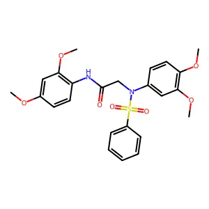 2-[N-(benzenesulfonyl)-3,4-dimethoxyanilino]-N-(2,4-dimethoxyphenyl)acetamide structure
