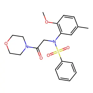 N-(2-methoxy-5-methylphenyl)-N-(2-morpholin-4-yl-2-oxoethyl)benzenesulfonamide structure