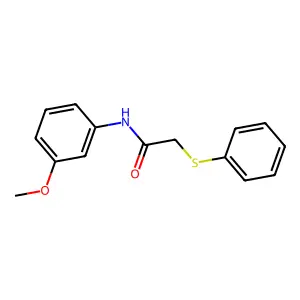N-(3-methoxyphenyl)-2-phenylsulfanylacetamide structure