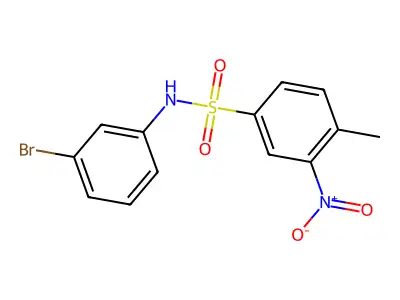 N-(3-bromophenyl)-4-methyl-3-nitrobenzenesulfonamide structure