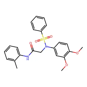 2-[N-(benzenesulfonyl)-3,4-dimethoxyanilino]-N-(2-methylphenyl)acetamide structure